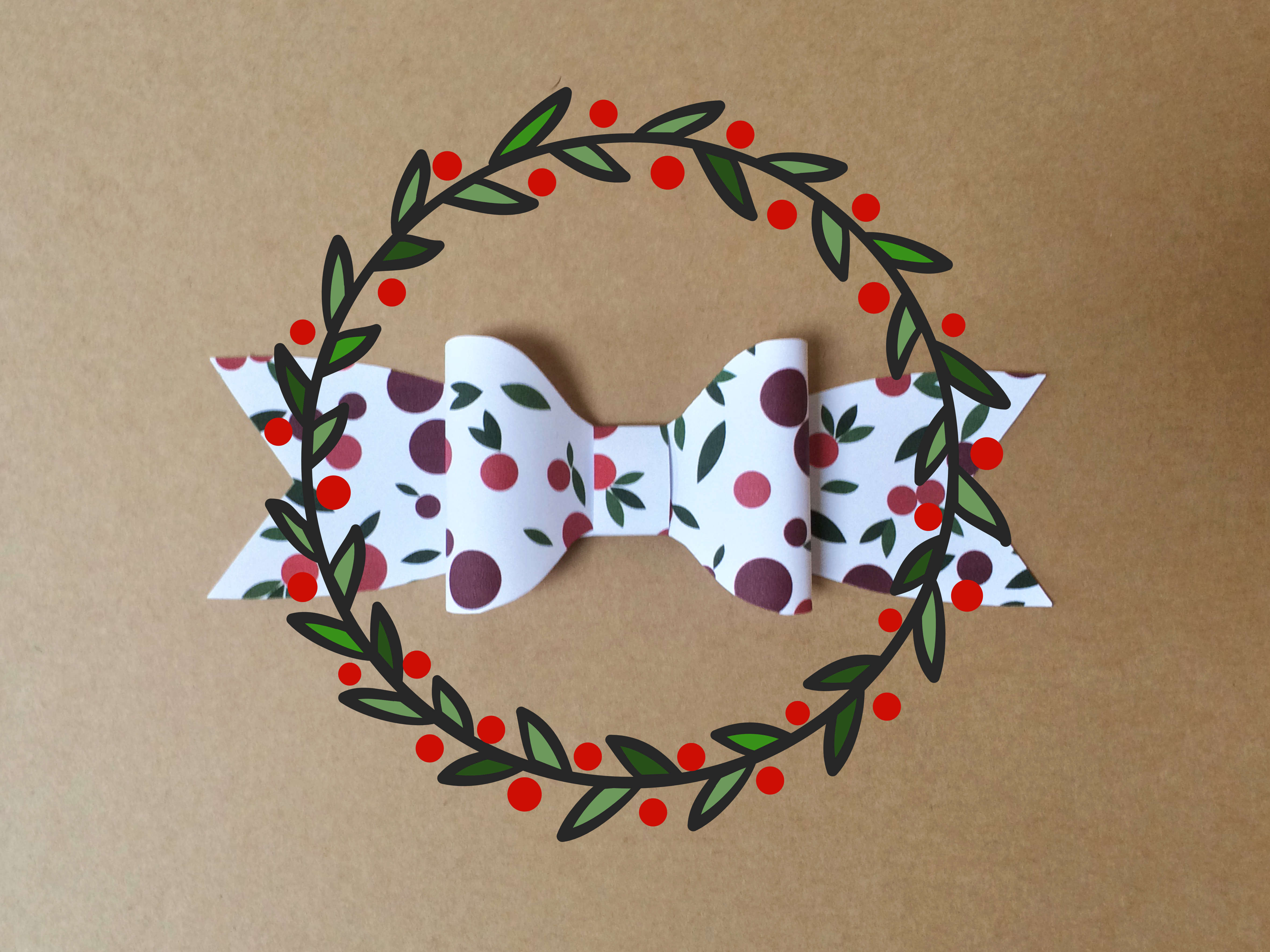 FREE printable christmas decorative bow