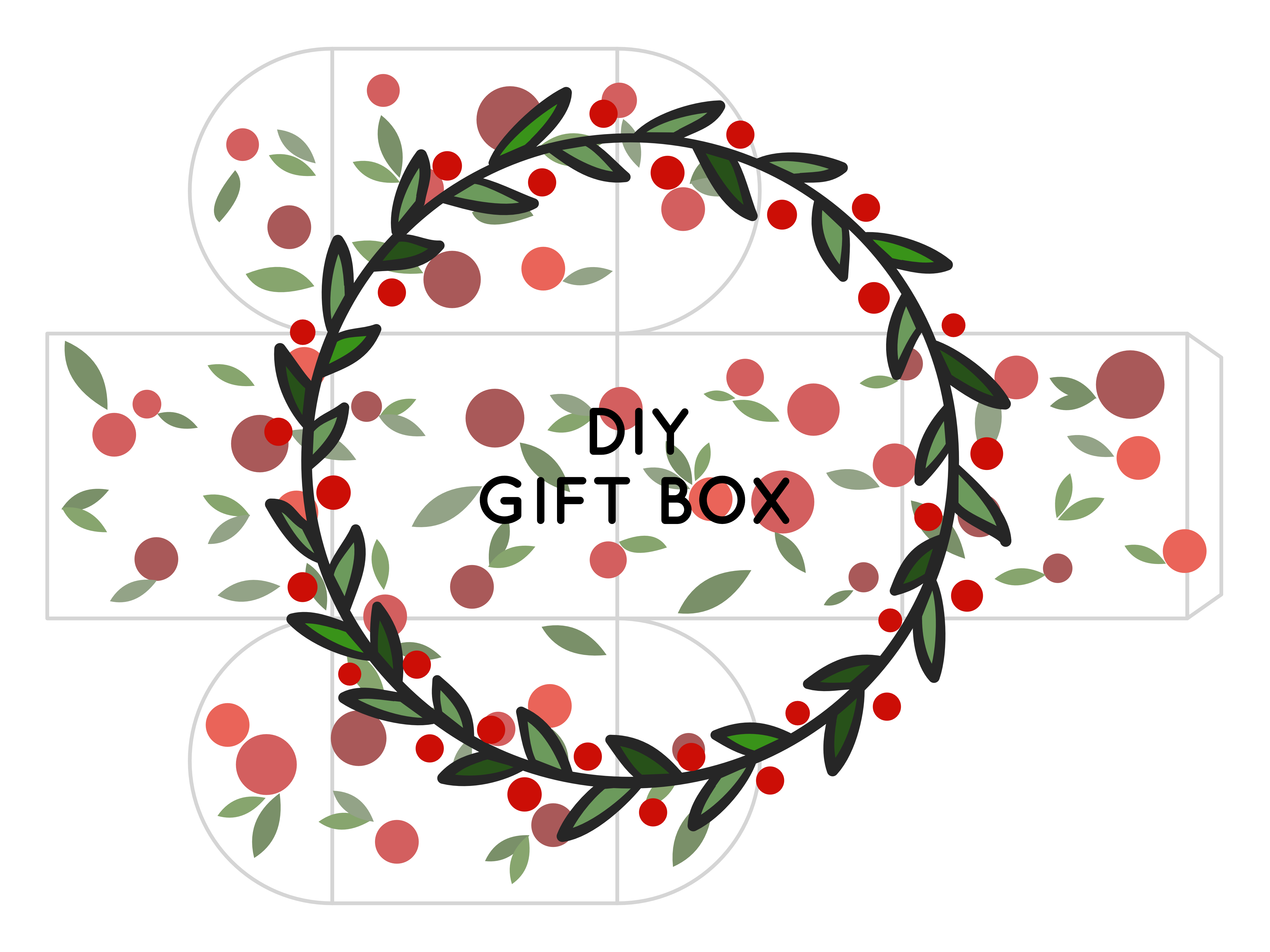 FREE printable small square christmas gift box