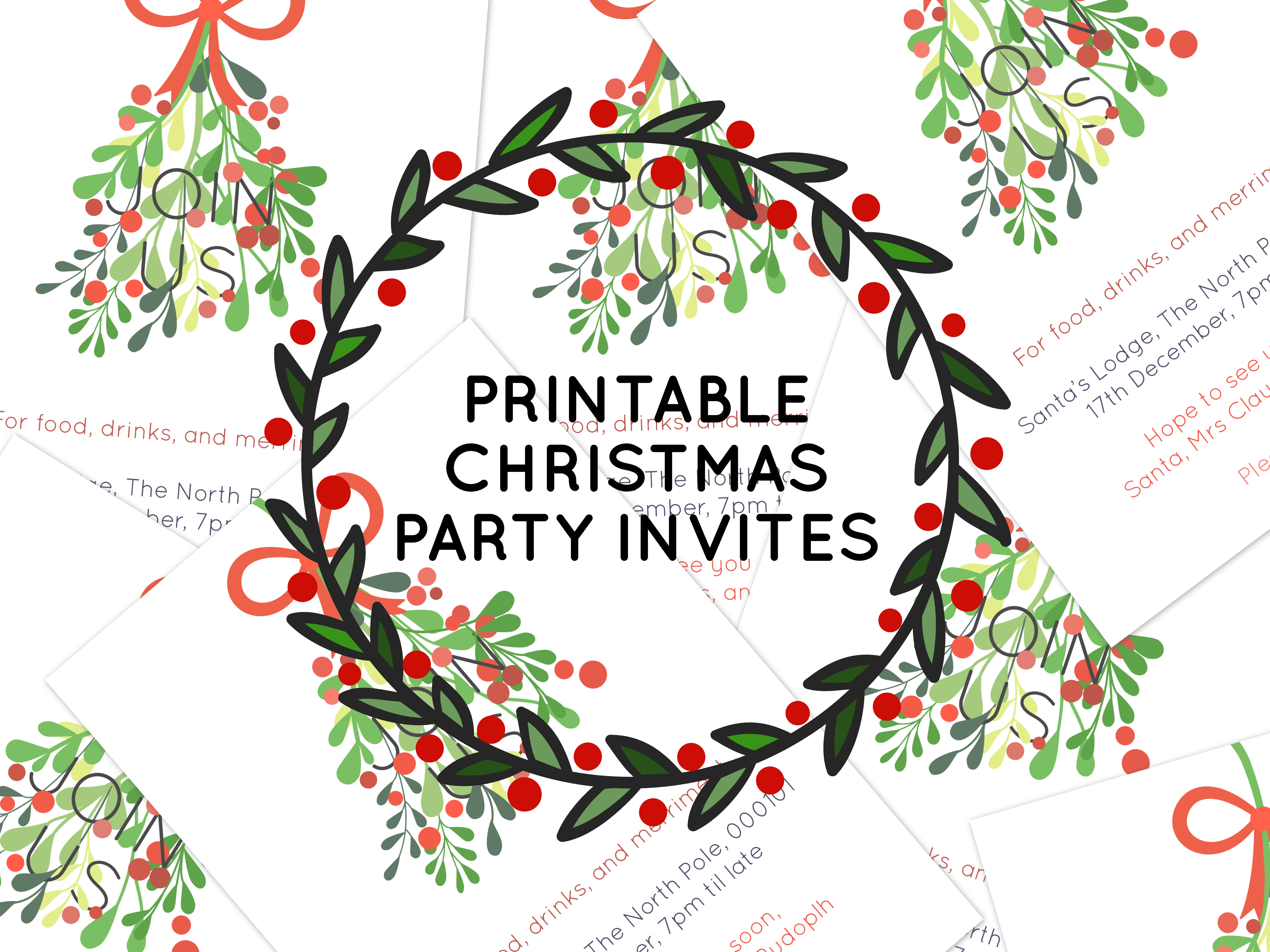 FREE printable christmas party invite