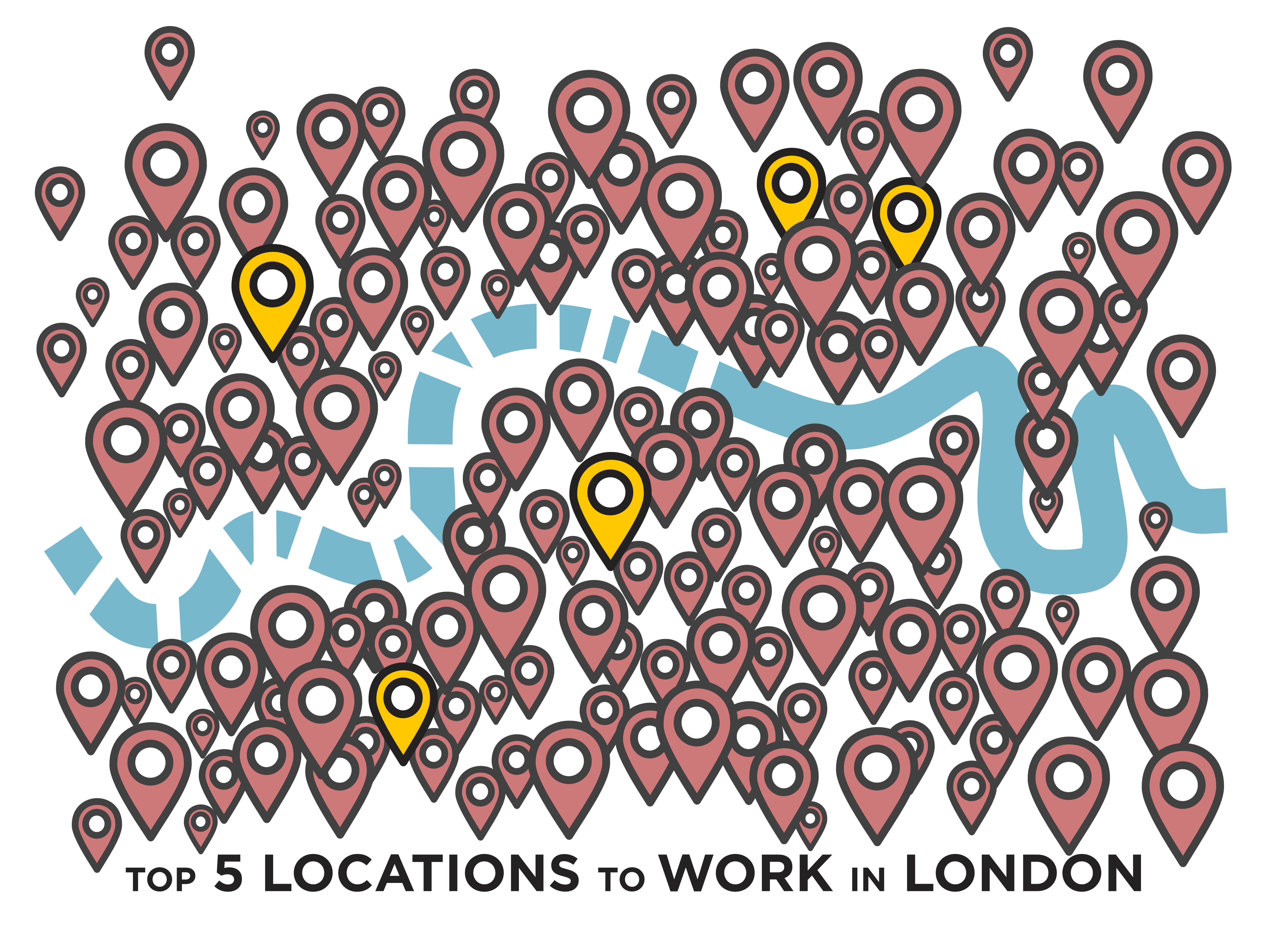 Top 5 Locations to work in London Graphic
