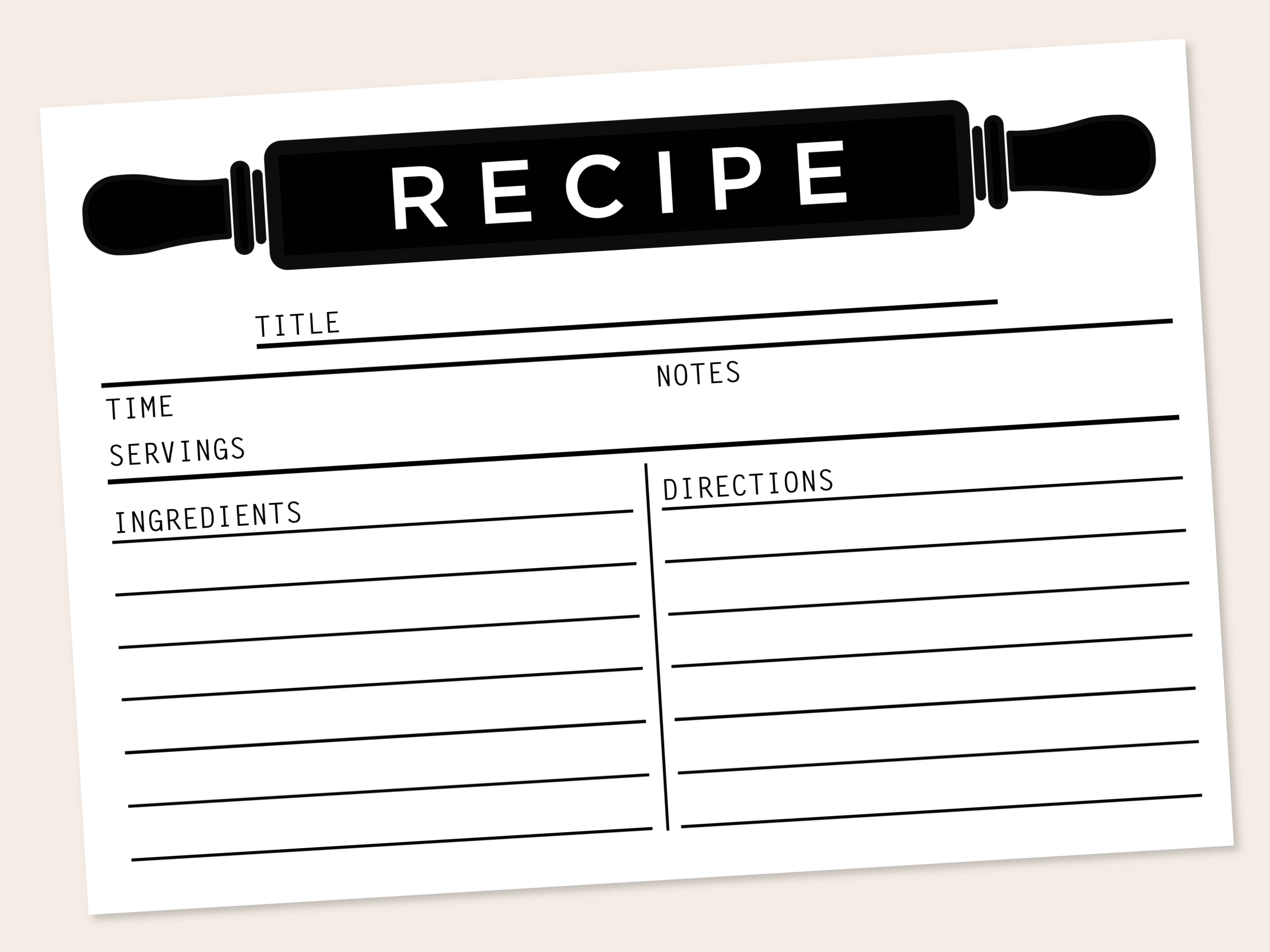 FREE printable recipe card