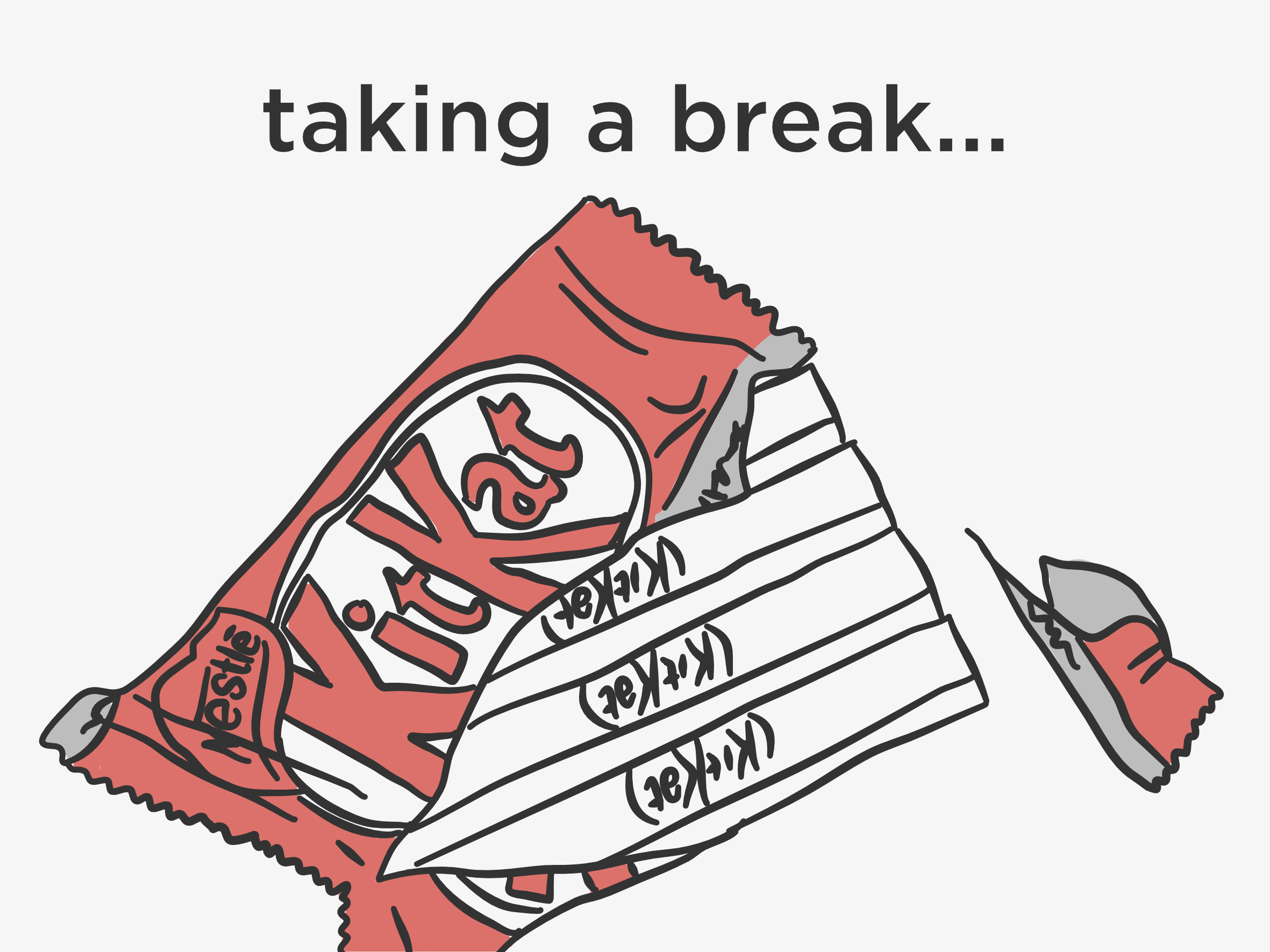 Take a break, kitkat illustration