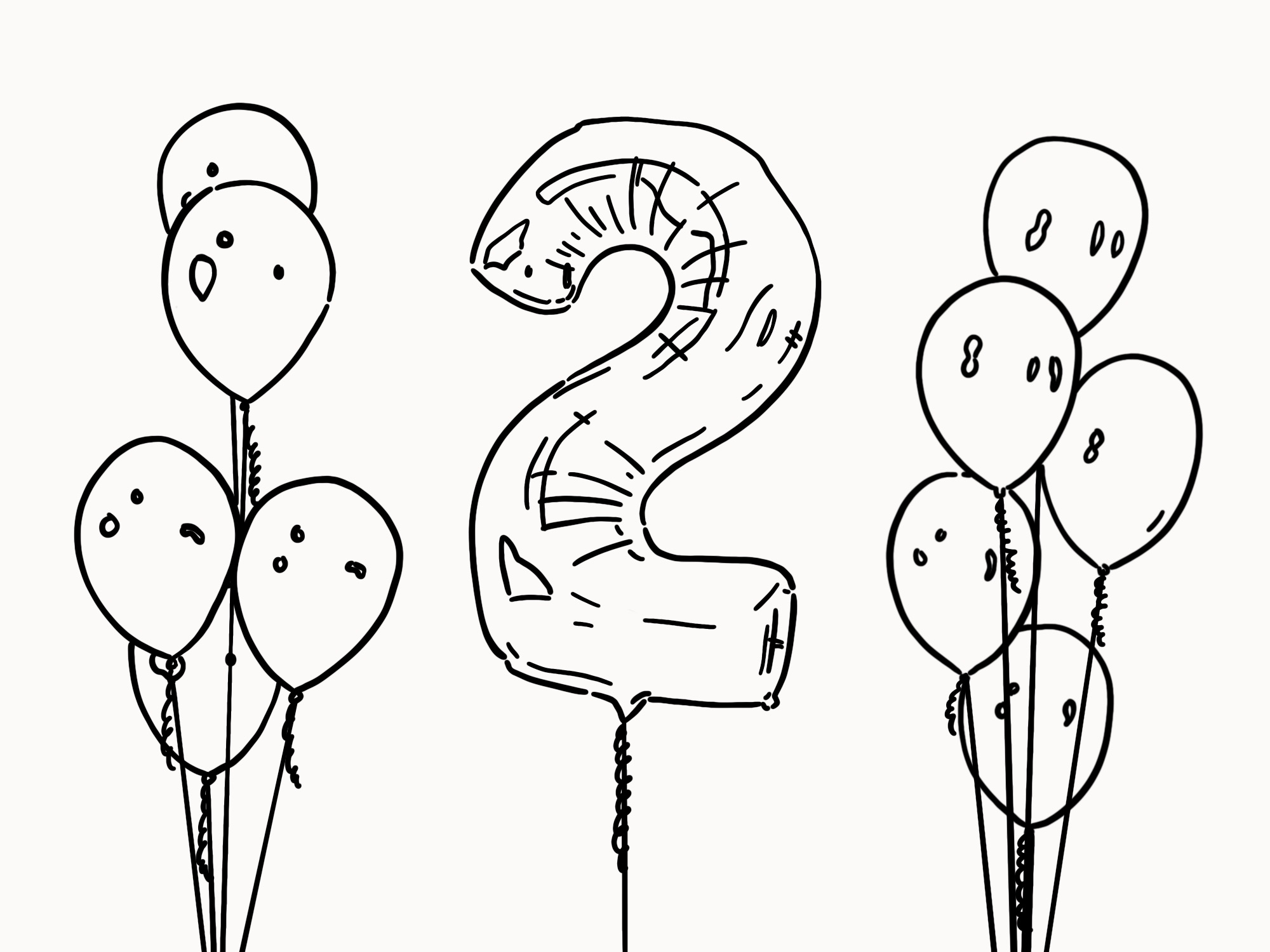 2nd birthday illustration