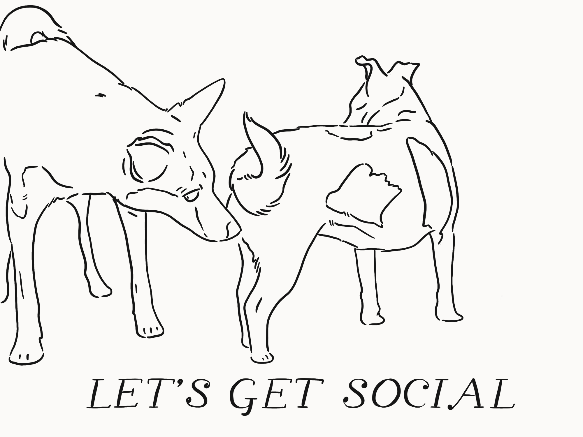 social media dog illustration