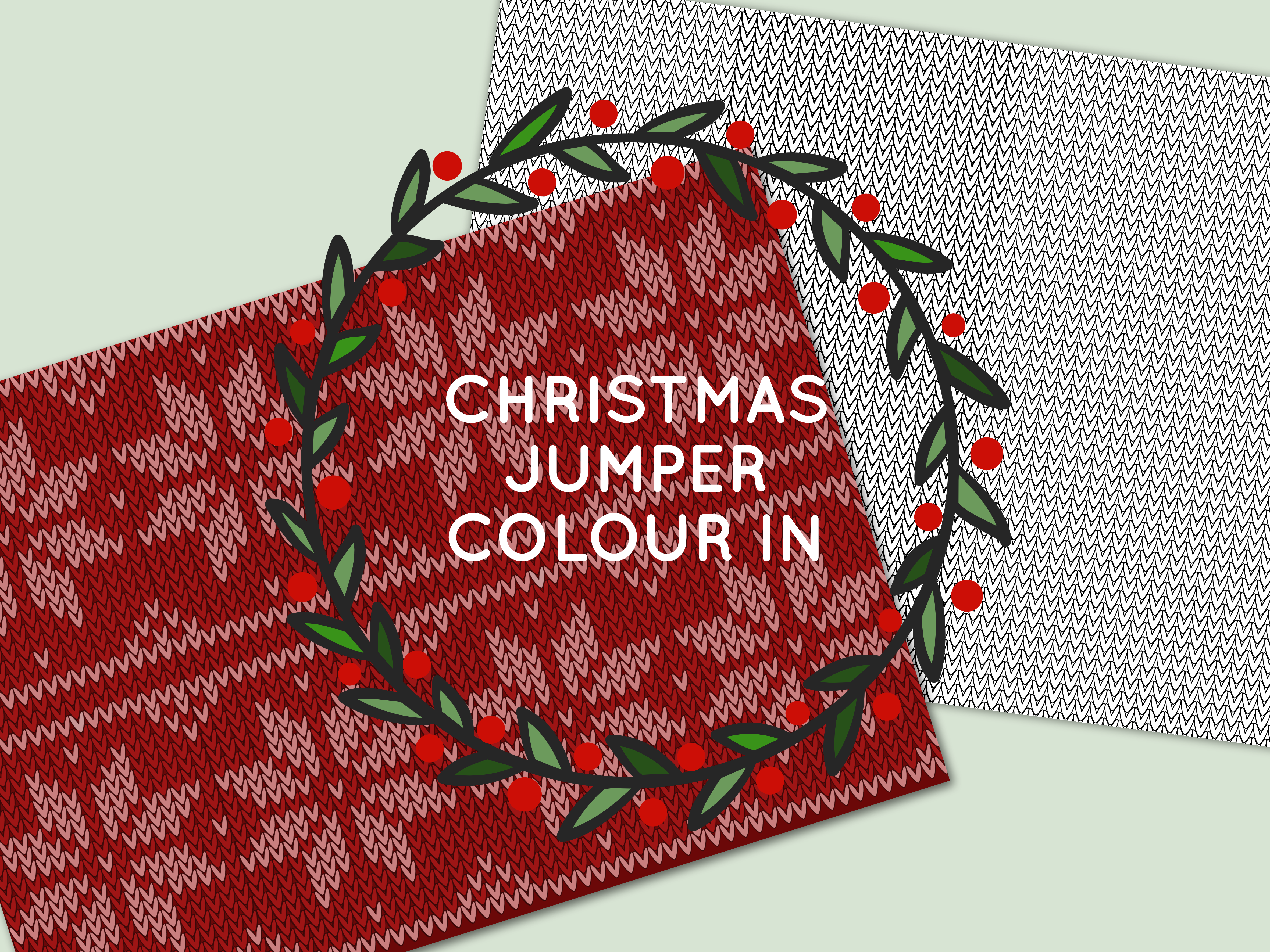 FREE printable christmas jumper color in